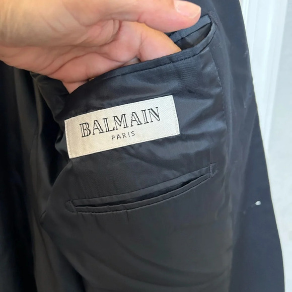 ! Balmain slim fit black  men’s blazer jacket sz 54R - Picture 12 of 12